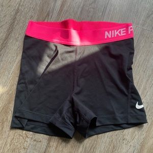 Nike Pro Spandex Shorts- Black & Pink- Size US S